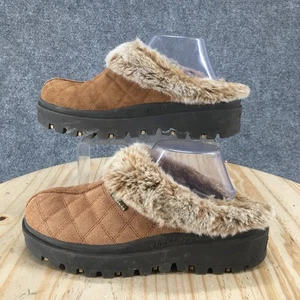 Skechers Shoes Womens 9.5 Shindigs Fortress Quilted Chunky Mule Clogs Brown - Picture 1 of 18