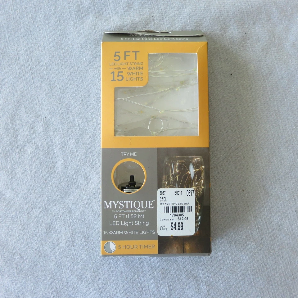 Mystique by Boston Warehouse 5 Foot LED Light String, New - Image 1 of 4