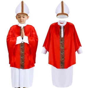 Halloween Pope Costume for Kids Priest Halloween Costumes Pope Costume Set Bi... - Picture 1 of 5