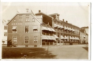 Norway Fredrikshald Halden - Grand Hotel 1911 cover on real photo sepia postcard - Picture 1 of 4