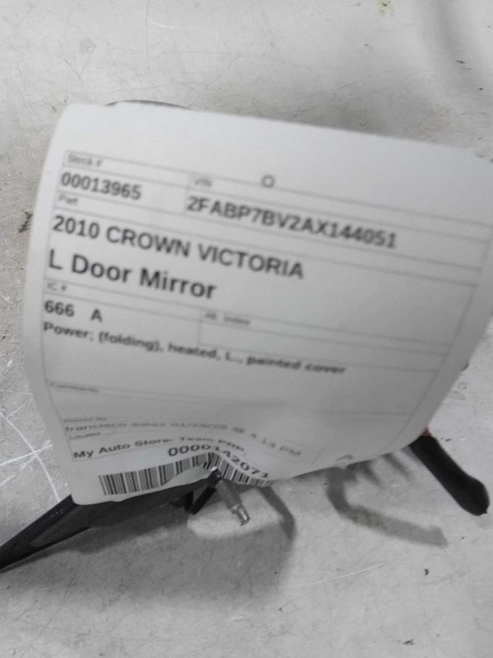 Espejo retrovisor lateral eléctrico plegable térmico para 02-11 CROWN VICTORIA 384257 Foto 1 de 4