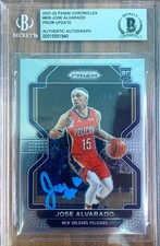 Jose Alvarado signed prizm chronicles rookie card #606 beckett COA authentic