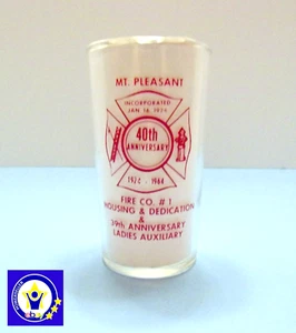 Vintage Mt. Pleasant Fire Co. #1 Housing-Dedication & 39th Aniv. Drinking Glass - Picture 1 of 2