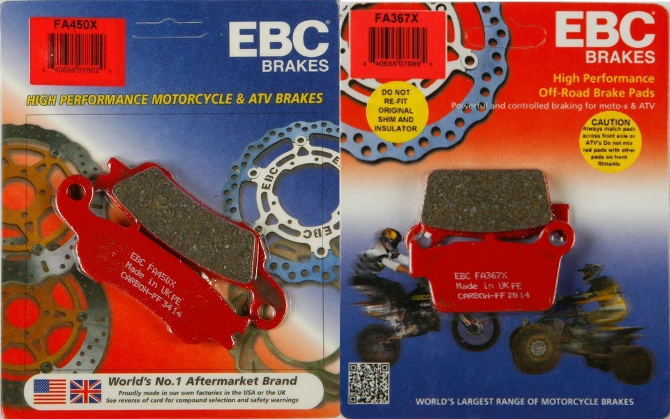 EBC Carbon X series front & rear brake pad set for 2008-on Yamaha YZ125 & YZ125X - Image 1 of 1