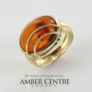 Italian Handmade German Baltic Amber Ring in 9ct Gold- GR0227 RRP £495!!! M(52) - Picture 1 of 12