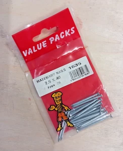 Pack of 25 Value Pack 2.5 x 40 Masonry Nails - Picture 1 of 2