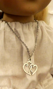 NECKLACE DOLL CLOTHES FOR AMERICAN GIRL 18" & SIMILAR SILVER HEARTS JEWELRY - Picture 1 of 6
