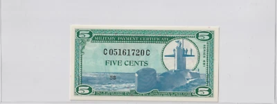 US MPC Military Payment Certificate 5 Cents 1969 M75  Series 681 UNC - Image 1 of 3