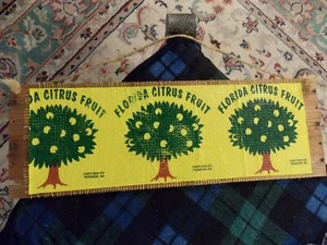 Vintage FLORIDA CITRUS FRUIT Wood Crate Sign Wall Hanging Unique VG ! - Picture 1 of 2
