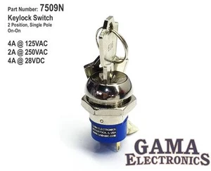 Interruptor de cerradura de un solo polo de 2 posiciones - 7509N - Imagen 1 de 3