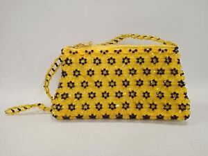 SHRIMPS Ladies Yellow & Black Floral Beaded Dawson Clutch Bag RRP350 NEW