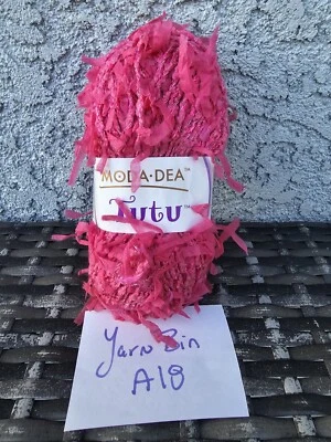 NOS MODA DEA TUTU NYLON COTTON ACRYLIC RASPBERRY 3347/55-572 / 1 PC YARN CROCHET - Image 1 of 4