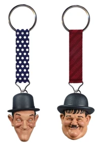 BIG CHIEF STUDIOS STAN LAUREL & OLIVER HARDY KEYCHAIN KEYRING (SET OF 2) NEW! - Picture 1 of 2