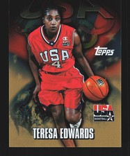 2000 Topps Team USA Women Basketball #64 Teresa Edwards Gold