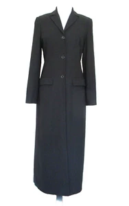 Vintage BCBG MaxAzria Maxi Coat 4 Women Black Acetate Blend Goth - Picture 1 of 5