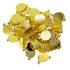 50 Pieces Gold Brooch Pin Badge Blank Spaces Configuration Cabochon Base Tray