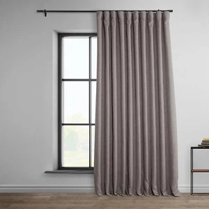 HPD Half Price Drapes Faux Linen Room Darkening Curtains - 96 Inches Long - Picture 1 of 5