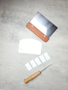 Set Of 3: Dough Bench Scraper Scorer Divider Baking Kneading Multipurpose - Picture 1 of 7