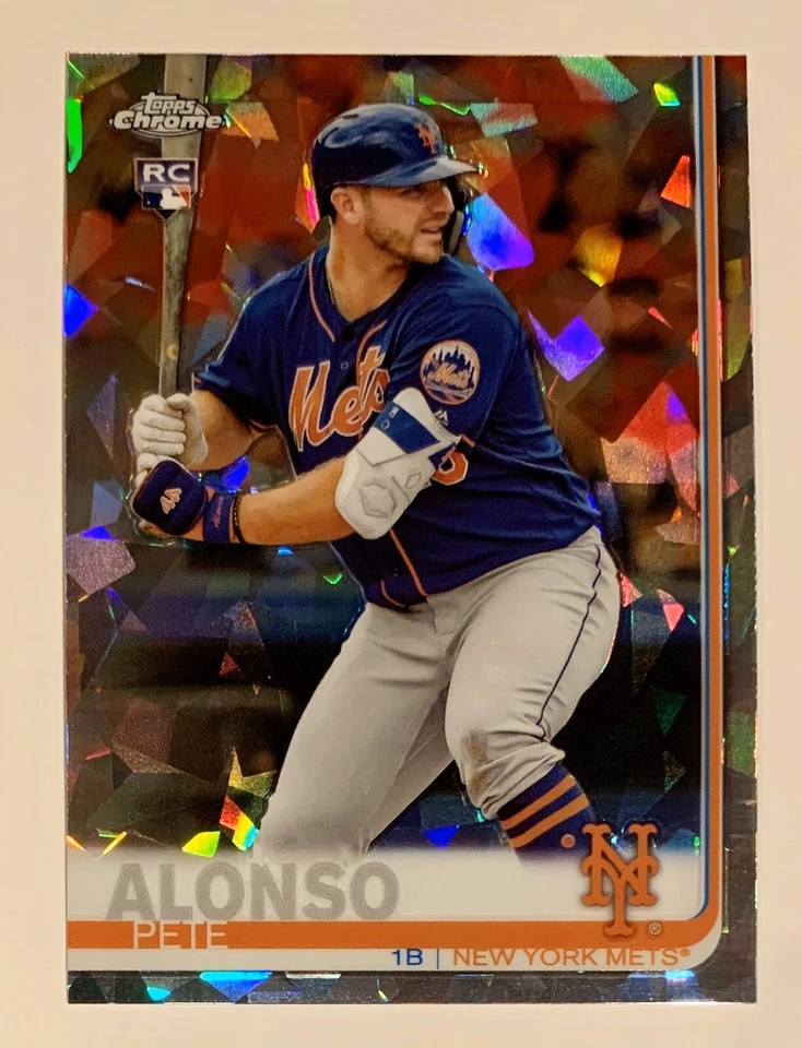PETE ALONSO 2019 TOPPS CHROME SAPPHIRE ROOKIE REFRACTOR • #475 METS RC ROY - Image 1 of 2