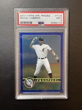 2003 Topps Chrome Traded Miguel Cabrera #T126 Prospect PSA 9 Mint (pop 65)