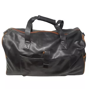 Lagerfeld Duffle Bag PVC Faux Leather Brown Large Unisex 21x12x9 - Picture 1 of 12