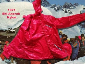 Anorak Nylonjacke Skijacke Kapuze Glanznylon Vintage 70er - Bild 1 von 8