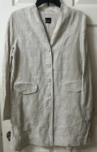 Chaqueta Floral Eileen Fisher Lino Jacquard Natural/Avena Sin Etiqueta Talla VER DESCRIPCIÓN - Imagen 1 de 11