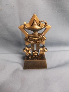 mini gold star lamp of knowledge trophy  resin award teacher special - Picture 1 of 1