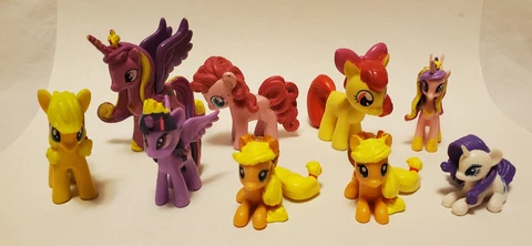 My Little Pony Mini Figures; Lot of 9; Hasbro; Figures are 1" - 2" tall Cover