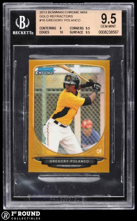 Mini refractores dorados cromados Bowman Gregory Polanco BGS 9,5: 2013/50 POP 4 Foto 1 de 3