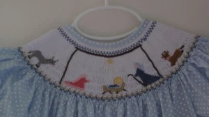 NWT Christmas Nativity Scene Smocked Bishop Girl Dress 4T - Picture 1 of 3