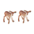 2X Deer Miniatur Ornament Micro Landschaft Tier Fee Garten Hochzeit