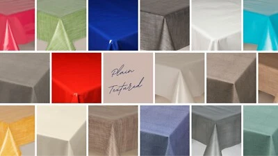 Plain Textured PVC Vinyl Oilcloth Wipe clean Tablecloth Table cover Protector - Image 1 of 4