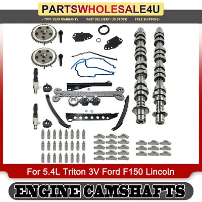 FOR 2005-2010 Ford Lincoln 5.4L Camshafts Rocker Arms & Lifters Timing Chain Kit - Image 1 of 4