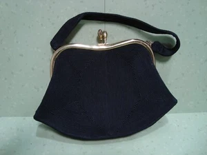 Vintage 40's Genuine Corde Art Deco Handbag Purse Brass Hardware - Picture 1 of 5
