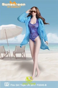 1/6 Fire Girl Toys FG045 B Ver. Blue Female Camouflage Swimsuit Uniform Set - Picture 1 of 5