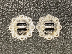 Round Berry Slotted Concho Bright Silver/ Chrome 1-1/2" /Saddle Conchos - Picture 1 of 3