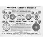 Benson's Keyless Watches Victorian Advertisement 1892