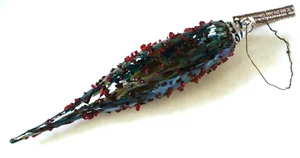 OECG~One Eared Cow Glass~7.5"ORNAMENT~Studio~HAND BLOWN~Iridescent~ICICLE~Knobby - Picture 1 of 10