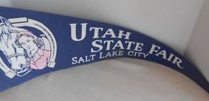 Utah State Fair Salt Lake City 27" Vintage Felt Pennant - Rare - Picture 1 of 4