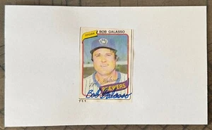 BOB GALASSO SIGNED 3"X5" INDEX CARD MLB SEATTLE MARINERS BREWERS AUTO AUTOGRAPH - Picture 1 of 1