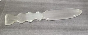 Selenit Schwert poliert Natur Kristall Dolch Heilmesser Klinge 7" - Bild 1 von 6