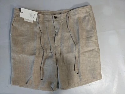 NEW Size 40 Mens Murano Alex Slim Fit Baird McNutt Linen Casual Shorts Khaki  - Image 1 of 4