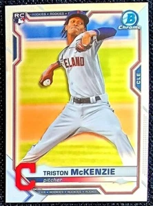 Triston McKenzie 2021 Bowman Chrome Rookie Card RC 6 Cleveland Indians/Guardians - Bild 1 von 2