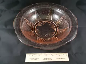 Vintage Pink Depression Glass Serving Bowl 10.5 inch - Picture 1 of 5