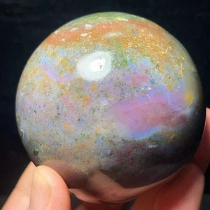 Rare 449G Natural Orbicular Ocean Jasper Sphere Stone Healing Madagascar L7001 - Picture 1 of 11
