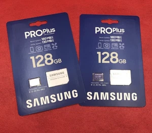 2 qty Samsung Pro Plus 128gb  MicroSDXC 180MB R 130MB WRITE U3 V30  shipped 24 h - Picture 1 of 4