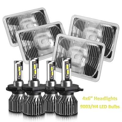 Faros LED altos/bajos 4 piezas punto 4x6" pulgadas para camión Western Star 4900ex 2002-23 Foto 1 de 4