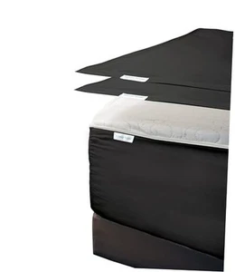 Zip On Fitted Sheet- Includes 1 Fitted Base + 2 Zip Twin Size (39x75) Dark Grey - Picture 1 of 8