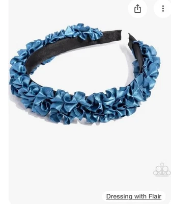 Paparazzi ​Recluta con Volantes - Púrpura - Cinta con Volantes - Banda para el Cabello Negra Foto 1 de 2